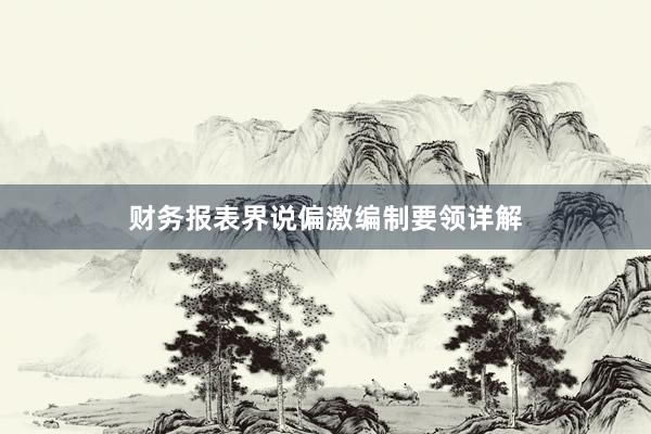 财务报表界说偏激编制要领详解